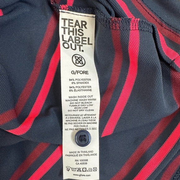 G/FORE Offset Stripe Pique Golf Polo Erin Hills golf size large - Picture 4 of 5